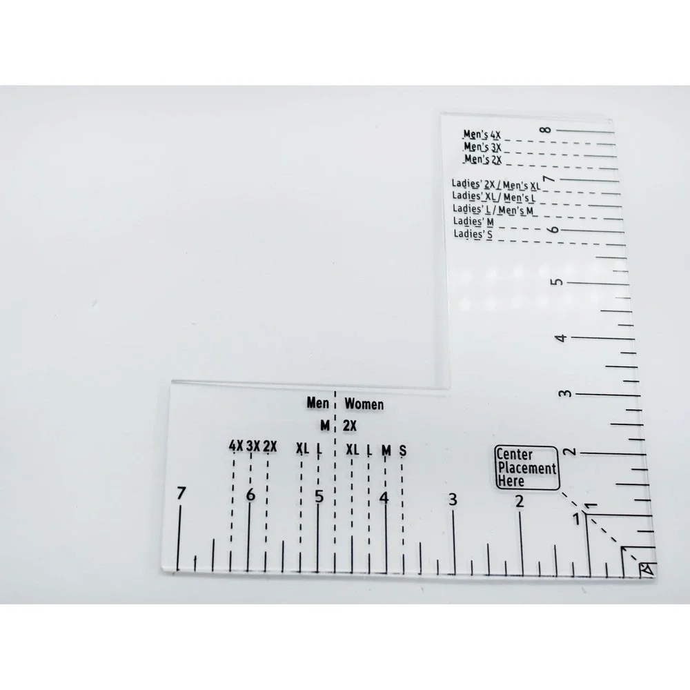 Acrylic T-Shirt Alignment Ruler Guide Tool for Heat Press Vinyl Sewing L-Shape